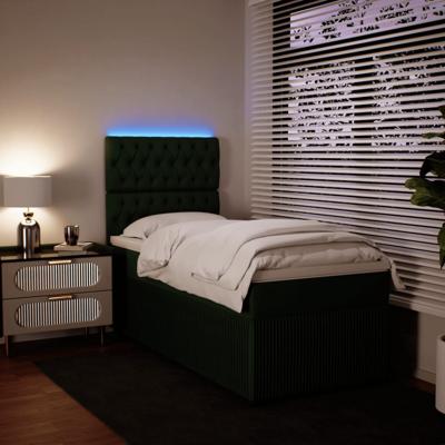 Boxspring met matras fluweel donkergroen 120x200 cm