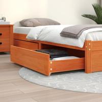 Bedlades 2 st massief grenenhout wasbruin - thumbnail