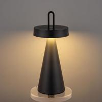 Draadloze Oplaadbare LED Tafellamp - Binnen & Buiten - Dimbaar - ø12.8 x 29 cm - Warmwit licht - 3000mAh - Zwart - thumbnail