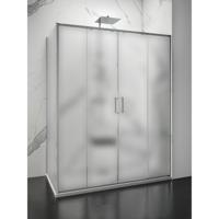 Douchecabine Lacus Stromboli Evo Mat Glas Aluminium profiel Chroom (alle maten) - thumbnail