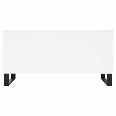 Salontafel 90x44,5x45 cm bewerkt hout wit - thumbnail
