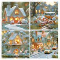 Progressieve puzzels - EDUCA - Rabbit City - 4 puzzels - 12 tot 25 stukjes - Voor kinderen - thumbnail