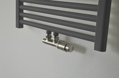 Onderblok Radiatoraansluitset Wiesbaden 16x2,0 +15 Knel Haaks Rechts Aansluiting Geborsteld Staal (RVS Look)