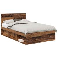 Bedframe met hoofdeinde Oudhout 120 x 200 cm Massief grenenhout - thumbnail