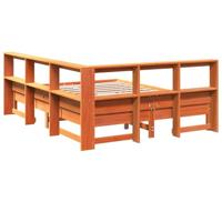 Bed met boekenkast zonder matras grenenhout wasbruin 140x190 cm - thumbnail