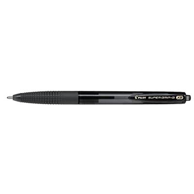 Pilot Supergrip G Balpen, intrekbaar, extra grote punt, zwart, 6 stuks