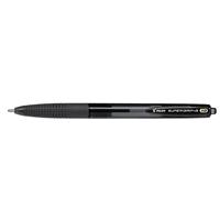 Pilot Supergrip G Balpen, intrekbaar, extra grote punt, zwart, 6 stuks - thumbnail