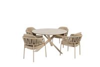 Calma diningset met Prado tafel latte keramiek rond dia. 130 cm Taste - Taste - thumbnail