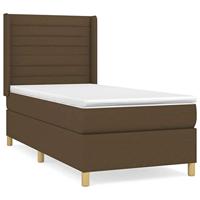 Boxspring met matras stof donkerbruin 90x200 cm - thumbnail