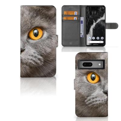 Telefoonhoesje | Met pasjeshouder | Google Pixel 7 Britse Korthaar Telefoonhoesje | Met pasjeshouder | Google Pixel 7 Britse Korthaar