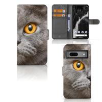 Telefoonhoesje | Met pasjeshouder | Google Pixel 7 Britse Korthaar - thumbnail