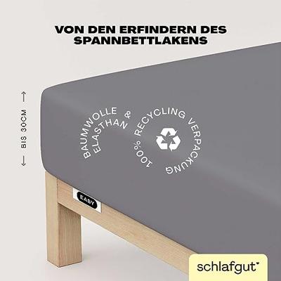 Schlafgut Schlafgut EASY Jersey Elasthan Hoeslaken M - 120x200 - 130x220 128 Grey Mid - thumbnail