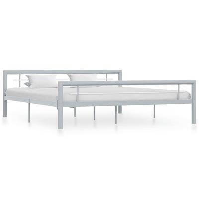Bedframe metaal grijs en wit 180x200 cm Bedframe metaal grijs en wit 180x200 cm