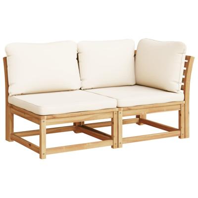 4-delige Loungeset met kussens massief acaciahout - thumbnail