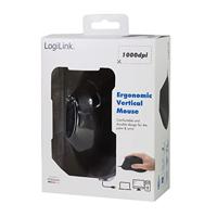 LogiLink ID0158 Ergonomische muis USB Optisch Zwart 5 Toetsen 1000 dpi Ergonomisch - thumbnail