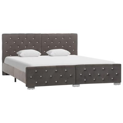 Bedframe fluweel grijs 160x200 cm Bedframe fluweel grijs 160x200 cm