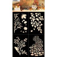 Studio Light • jenine's mindful art autumn in the woods mask autumn pathway, 4 masks - thumbnail