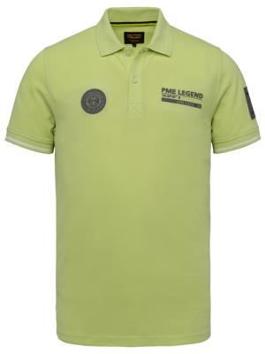 PME Legend gemêleerde slim fit polo met contrastbies lime PME Legend gemêleerde slim fit polo met contrastbies lime
