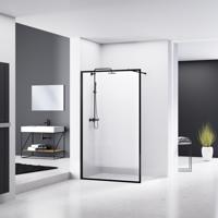 Inloopdouche Van Rijn ST04 Met Stabilisatiestang 140x200 cm 8 mm Helder Glas Zwart - thumbnail