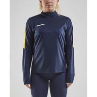 Craft 1905625 Progress Halfzip Tee LS W - Navy/Yellow - M - thumbnail