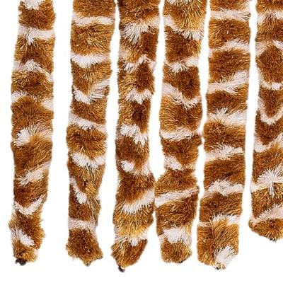VidaXL Vliegengordijn 100x230 cm chenille okerkleurig en wit