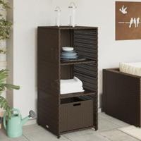 Tuinkast 50x55x115 cm poly rattan bruin - thumbnail
