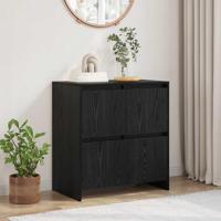 Dressoir Zwart Eiken 70 x 41 x 75 cm Bewerkt hout - thumbnail
