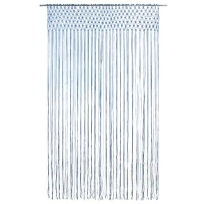 VidaXL Gordijn macramé 140x240 cm katoen blauw