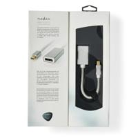 Nedis CCTB37450AL02 Mini Displayport-kabel Displayport 1.2 Mini-displayport Male Displayport Female 21.6 Gbps Verguld 0.20 M Rond Gebreid Zilver Cover Window Box - thumbnail