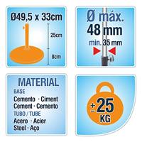 Parasolvoet Colorbaby 25 kg Zwart Staal Cement - thumbnail