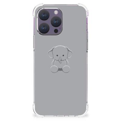 iPhone 15 Pro Max Stevig | Bumper Hoesje | Grijs Baby Olifant iPhone 15 Pro Max Stevig | Bumper Hoesje | Grijs Baby Olifant
