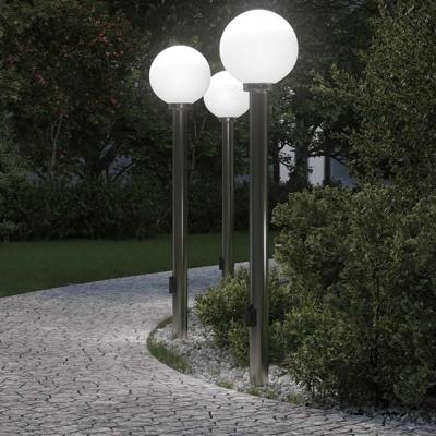 Bolderverlichting met stopcontact 3 stuks 120 cm RVS IP44
