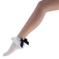 Tiroler Enkelsokjes Met Zwarte Strik - thumbnail