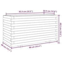 Plantenbak 90x40x49,5 cm massief grenenhout wasbruin - thumbnail