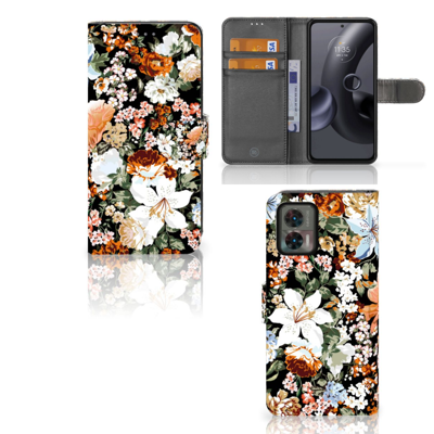 Hoesje voor Motorola Edge 30 Neo Dark Flowers Hoesje voor Motorola Edge 30 Neo Dark Flowers
