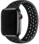 Solo Loop Sportbandje - Maat: S - Zwart - Geschikt voor Apple Watch 38mm / 40mm / 41mm / 42mm - thumbnail