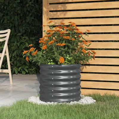 Plantenbak 40x40x36 cm gegalvaniseerd staal antracietkleurig