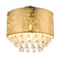 Globo Gouden plafonnière Ø 40cmAmy met kristal - 15187D3 - thumbnail
