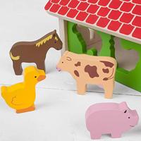 Bigjigs houten boerderij vorm sorteerbox - thumbnail