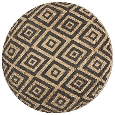 VidaXL Poef handgemaakt 45x30 cm jute zwart VidaXL Poef handgemaakt 45x30 cm jute zwart