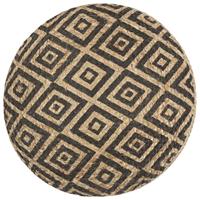 VidaXL Poef handgemaakt 45x30 cm jute zwart - thumbnail