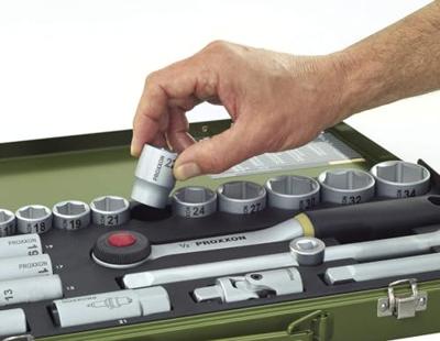 PROXXON dopsleutel set wrench set 3/8"44pcs with club ratchet