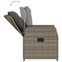 Tuinstoelen 2 st verstelbaar poly rattan grijs - thumbnail