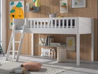 Bed SCOTY halfhoogslaper 90x200 cm witte pijnboom zonder tent - thumbnail