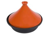 Gietijzeren tajine - Gezellig & Trendy - Geschikt voor alle kookplaten, inclusief inductie - Ø 30 cm - Oranje / Zwart - thumbnail