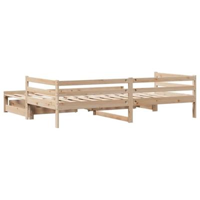 Slaapbank met onderschuifbed en lades zonder matras 90x190 cm