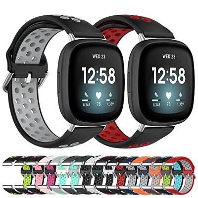Fitbit Versa 3 & 4 / Sense 1 & 2 - Sport editie - Large - Roze + turquoise