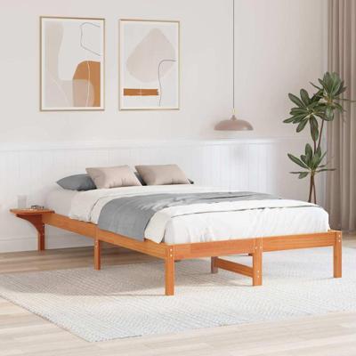 Bedframe Wasbruin 135 x 190 cm Massief grenenhout