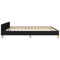 Bedframe met hoofdeinde stof zwart 160x200 cm - thumbnail
