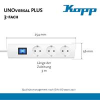 Kopp 232602016 Stekkerdoos met schakelaar 3-voudig Wit Randaarde stekker 1 stuk(s) - thumbnail